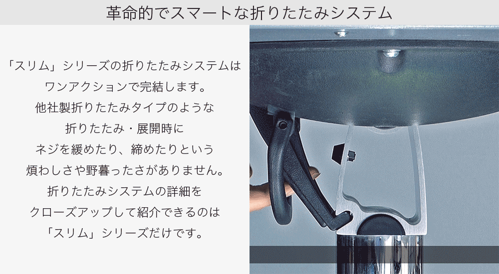 革命的でスマートな折りたたみシステム「スマート収納機能」